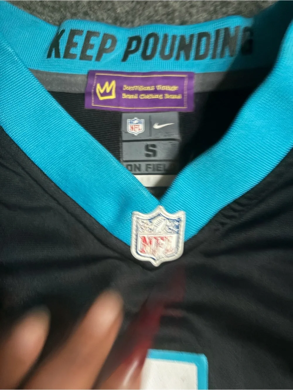 Cam Newton Nike Kids Carolina Panthers Black & Blue #1 Jersey